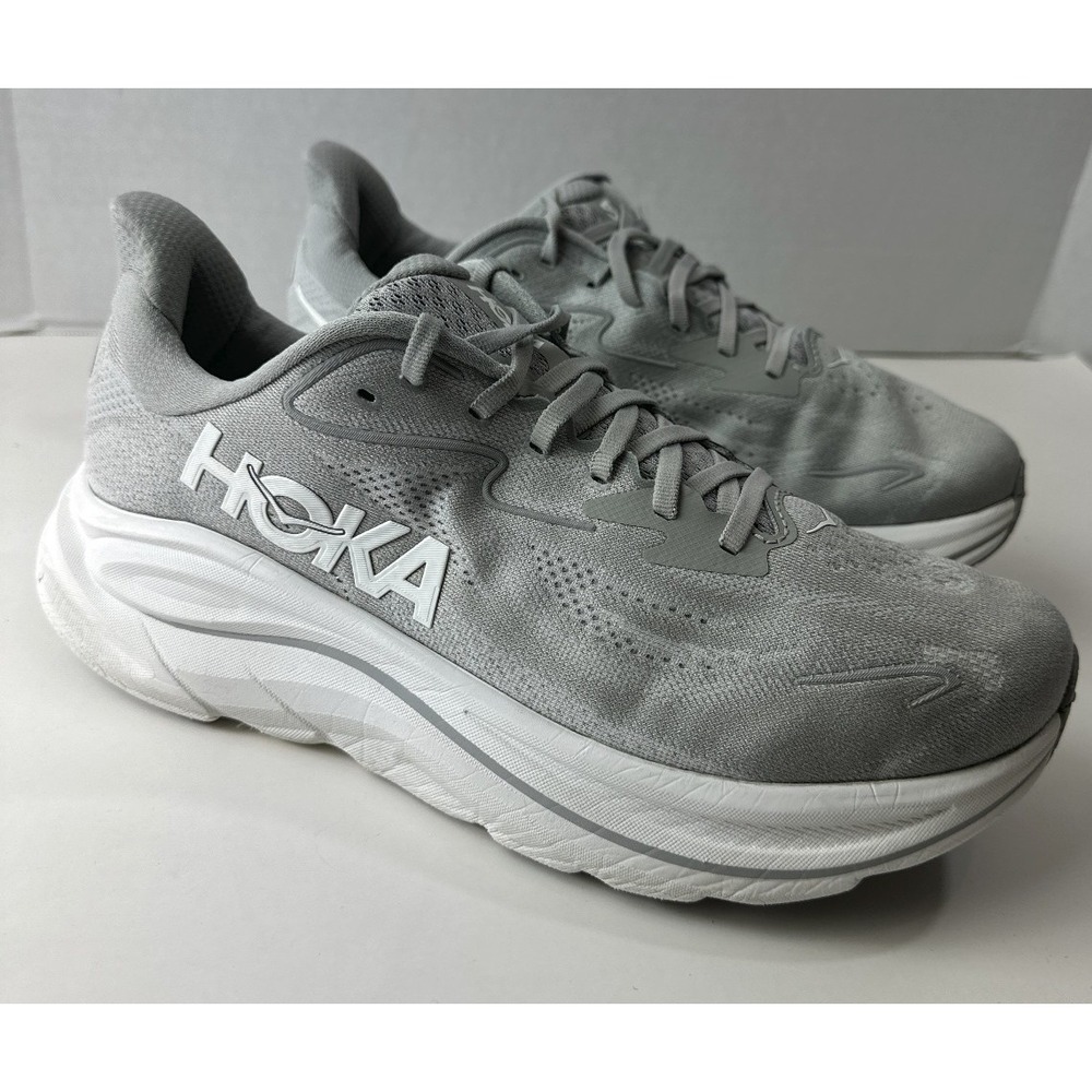 Hoka One One Clifton 10 Shoes Mens Size 11 2E Wide Stellar Grey *Heavy Wear - Picture 4 of 16